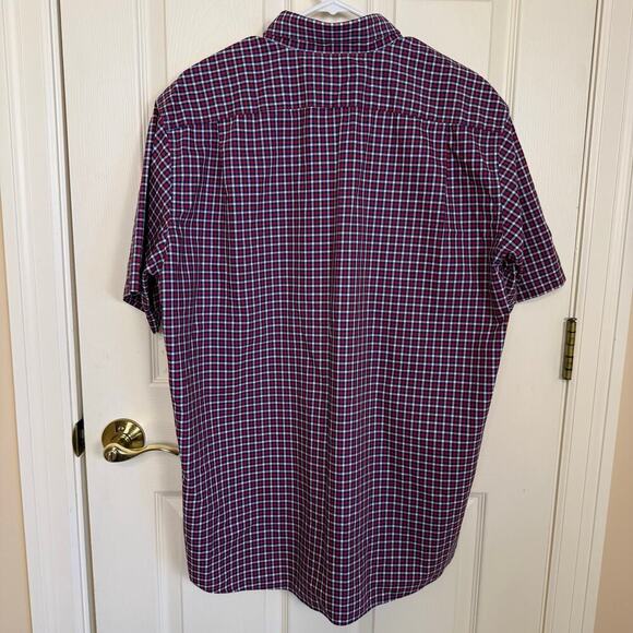 L.L. Bean Wrinkle Resistant Plaid Short Sleeve Shirt Large Like New Condition - Picture 3 of 3